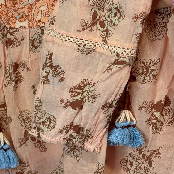 Rachel Zoe Floral Long Sleeve Babydoll Top Size M - Picture 7 of 11